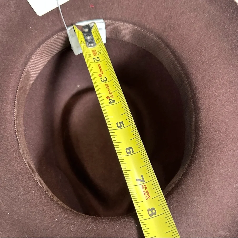 Liz Claiborne Women’s Fedora- Brown Wool Felt With Feather Highlights- NWT